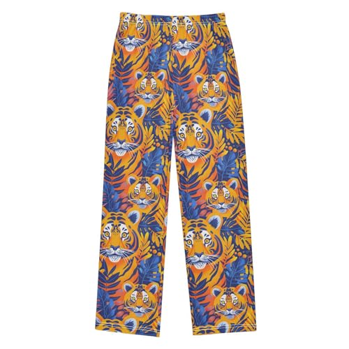 Tiger Pajamas Bottoms with Pockets Comfy Pjs Sleepwear Elastic Waistband Pajamas Pants Lounge Pants for 6-14 Years