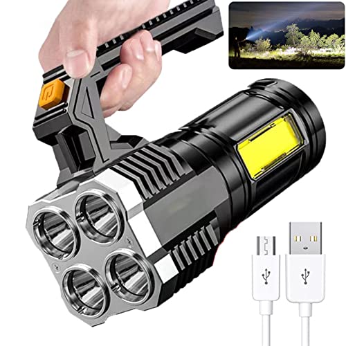 Four-Nuclear Explosion Led Flashlight, Multifunctional Portable Usb Rechargeable Powerful Handheld Spotlight Flashlight With 4 Lighting Modes & Power Display For Outdoor Emergencies Camping Fishing #TOP1