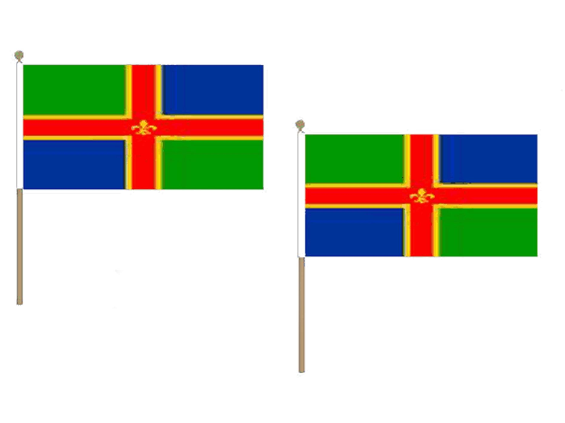 Drapeau Lincolnshire 45x30cm avec hampe en bois - Lot de 10 pièces AZ FLAG