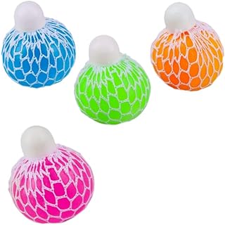 لعبة كرة الضغط الشبكية لتخفيف التوتر 4 قطع - متعدد الالوان 3Boys-00205