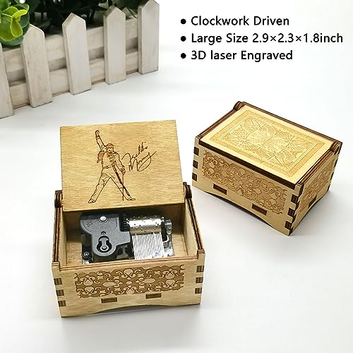 Micteney Greatest Hits Queen Music Box,Queen Bohemian Rhapsody Music Box Gifts,Queen Music Box Toys,Wooden Clockwork Driven (Queen) - Image 3