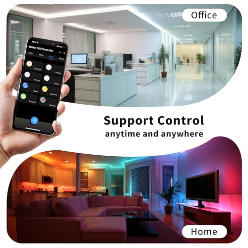 PAUTIX WiFi LED Controller for Single Color/CCT/RGB/RGBW/RGBCCT LED Strip Lights Compatible with Tuya APP/Smart Life/Alexa/Google Home/Siri,5IN1 DC12-48V Dimmable Controller Work with Matter