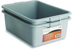 Artisan Utility Bus Storage Bin with Handles, 2-Pack, Gray, 15.5" x 21" x 7"