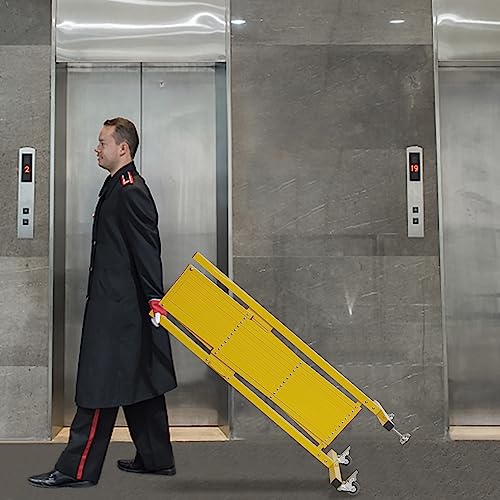 OUUTMEE Scherengitter ausziehbar, maximaler Breite 330cm x Höhe 120 cm, Teleskop-Tor, Baustelle/Bahnhof/Schule/Garage, Gitter-Akkordeon-Zaun, Zauntor (leicht, kompakt) Gelb