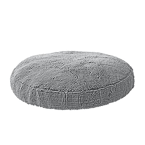 Soggy Doggy Super Snoozer Dog Bed - Comfortable Bed for Dogs - Microfiber Chenille Dog Bed - Cozy Microfiber Dog Bed Machine Washable - Round Dog Bed (Medium, Gray)