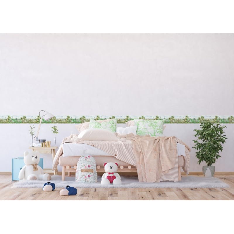 AG Design Frise Auto-Collante Dinosaures en Couleur - 1 Rouleau de 0,138 x 5 m
