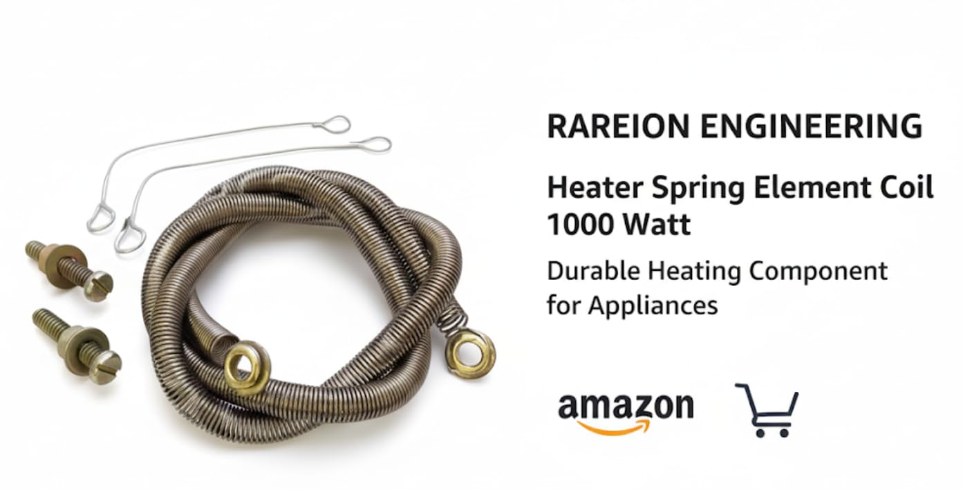 RAREION ENGINEERING Heater Spring Element Coil 1000 Watt – Durable Heating Component for Appliances 1