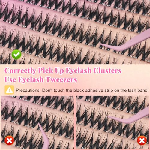 Image of MAYCREATE Self Adhesive Eyelashes Black Natural Wispy Lash Clusters 120Pcs