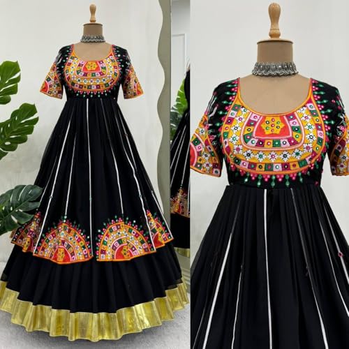 Indian Ready to wear Flared Navratri Style Indo Western Anarkali Style Gown with ghaghra for Women 57373