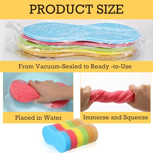 Image of Vesici 60 Pcs Large Wash Sponge for Field Day Car Wash Water Games Large Car Sponge for Household Cleaning and Water Games