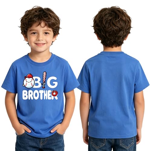 Icibgds Big Brother Shirt Cute Sibling Reveal Outfit Soft Baby Boy Announcement Tee Baseball Shirt for Brother