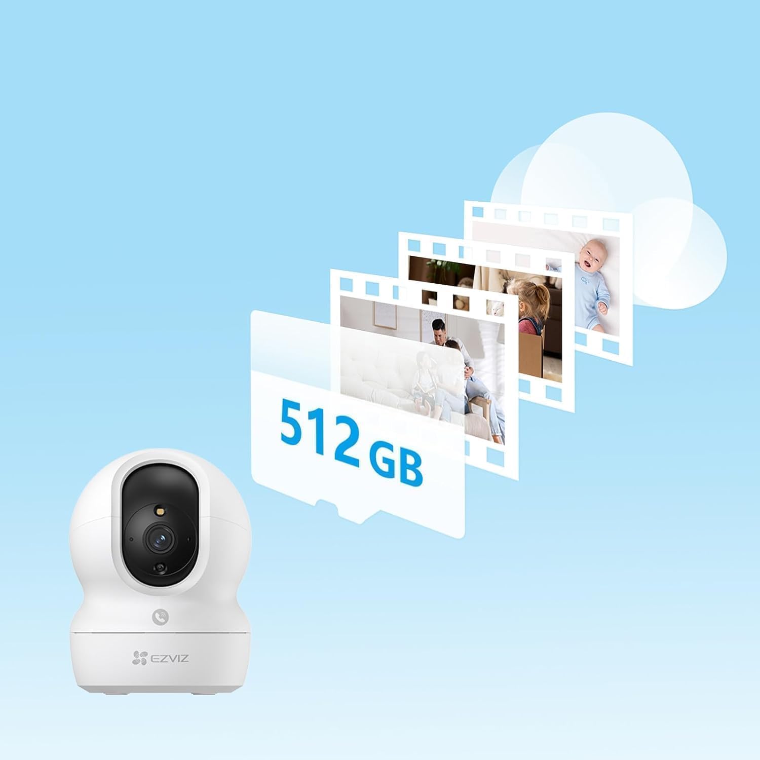 EZVIZ 2pk CP1 2K Camara Vigilancia WiFi Interior con Seguimiento Automático, Cámara IP Domicilio WiFi 360° para Bebe con Visión Nocturna Color, Detección Humana, Llamada Bidireccional, Soporta 512GB