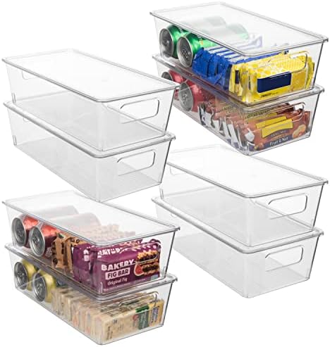 ClearSpace Plastic Pantry Organization and Storage Bins With Lids  Perfect Kitchen Organization or Kitchen Storage  Fridge Organizer, Refrigerator Organizer Bins, Cabinet Organizers (pack of 8)
