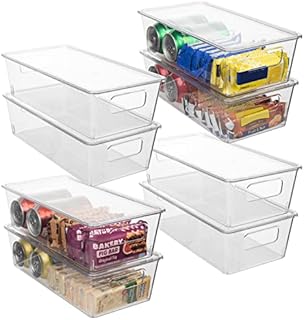 ClearSpace Plastic Pantry Organization and Storage Bins With Lids  Perfect Kitchen Organization or Kitchen Storage  Fridge Organizer, Refrigerator Organizer Bins, Cabinet Organizers (pack of 8)