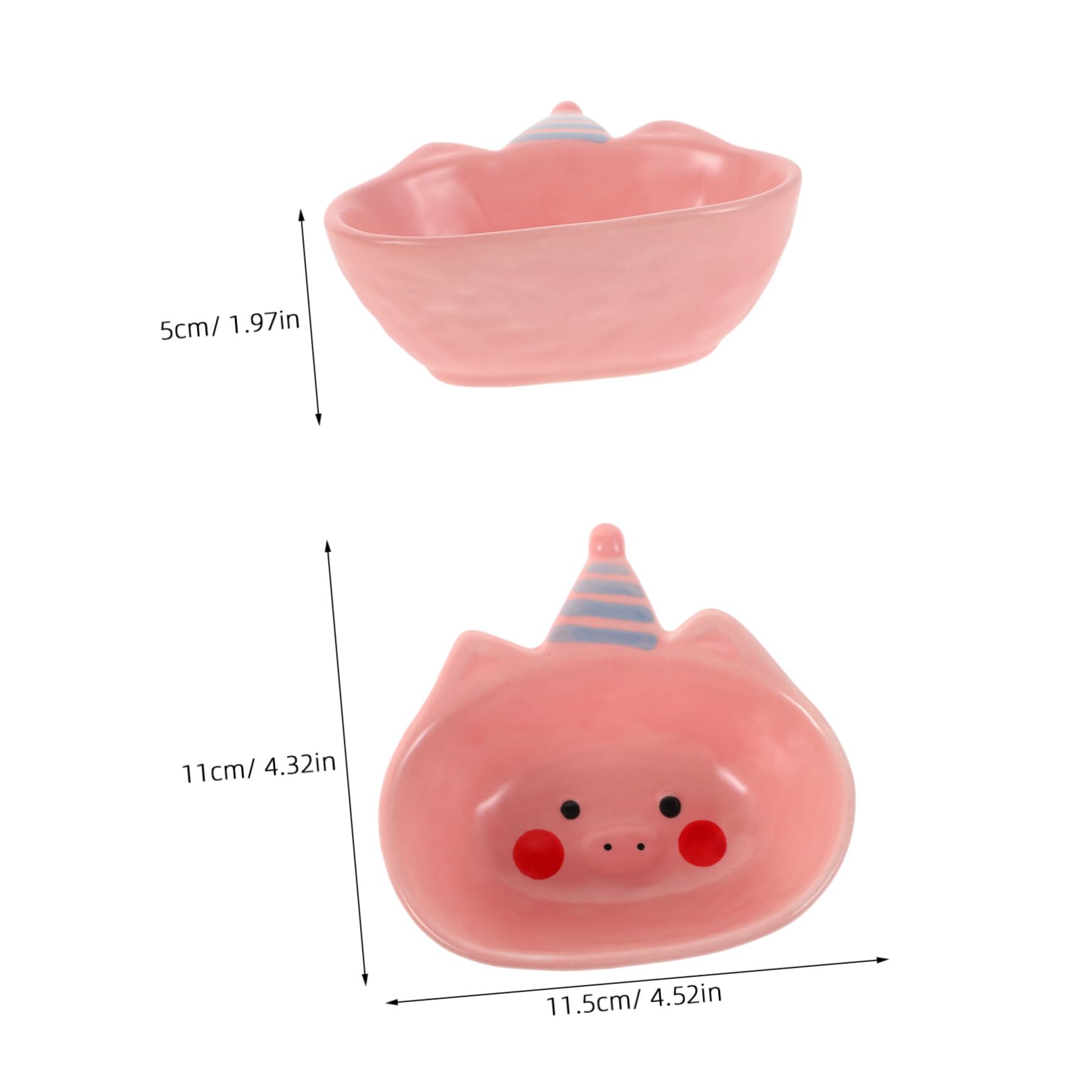 STOBAZA Cute Sauce Bowl Ceramic Pie Pan Pig Lover's Present Small Simple Condiment Bowl Positive