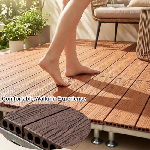 Baldosas de WPC de 50cm para terraza exterior con altura ajustable 5