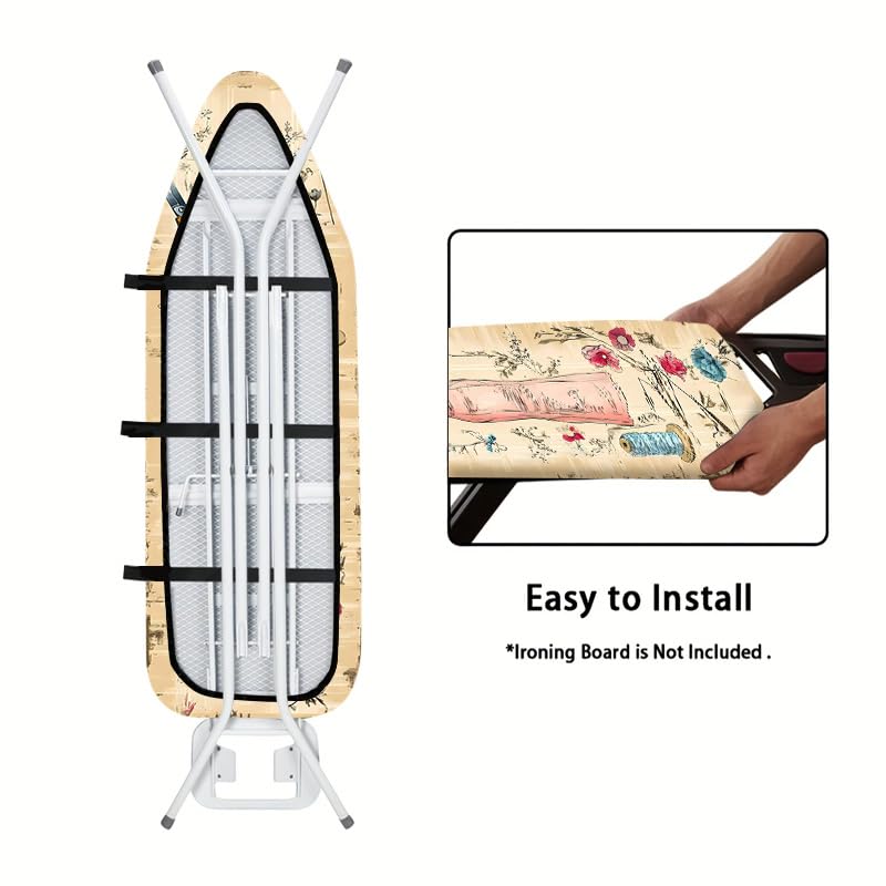 Image of Nuxovilar Vintage Sewing Floral Ironing Board Cover Cotton 15x54
