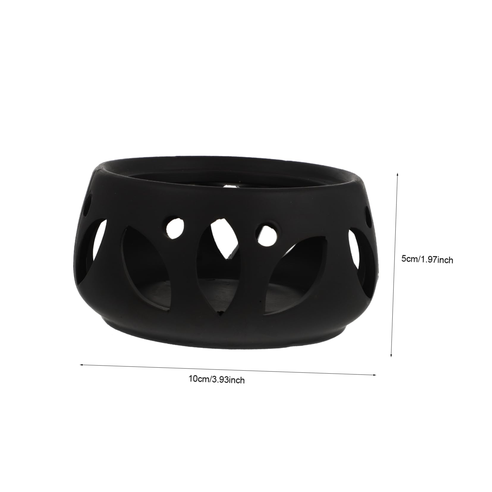 HOLIDYOYO 1pc Ceramic Teapot Warmer for Efficient Heating Elegant Black Design for Home Office Tea House and Meetings Easy to Clean and Use