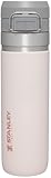 Quick Flip GO Water Bottle 24 oz | Push Button Lid | Leakproof and Packable for Travel and Sports | Insulated Stainless Steel | BPA-Free | Rose Quartz