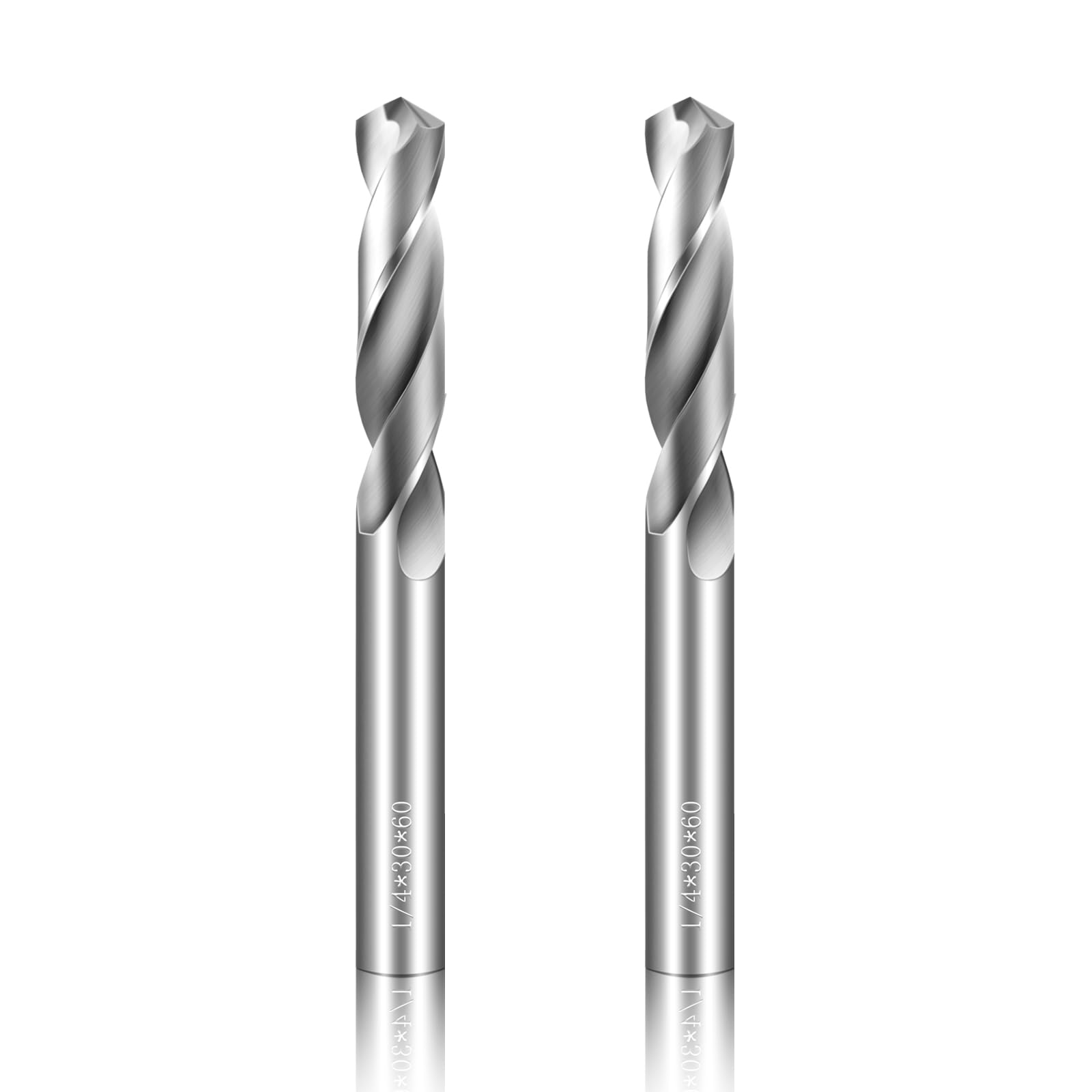 Brocas de carburo sólido de 1/4 pulgadas, juego de brocas de carburo de tungsteno, juego de brocas de metal para acero inoxidable endurecido, aleación de hierro fundido, cobre, 2 piezas