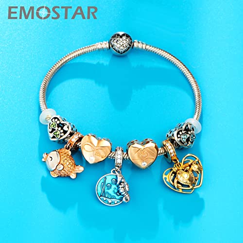 Rose Gold I Love You Heart In Your Hands Gesture Charms, Fits Pandora Valentines Day Bracelet, 925 Sterling Silver Infinite Love Heart Finger Beads, For Girlfriend/Mama/Daughter Present #TOP4