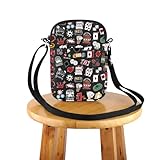 JYTAPP Bolsa transversal para jogadores de cassino, presente para jogadores de pôquer, amantes, aposentadoria, sorte, cassino, apostadores, amantes, presente, Preto, One Size