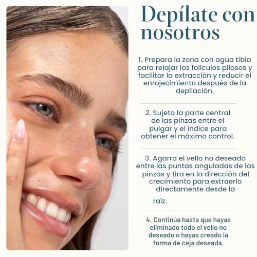 Pinzas de la ceja de alta precisión juego Cliganic negro de diseño ergonómico 6
