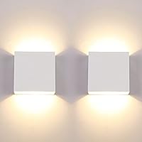 Vista 1 de Lightess Aplique de pared moderno mini de 10 W blanco cableado, juego de 2 luces de montaje en pared para interiores, mini lámpara de pared LED