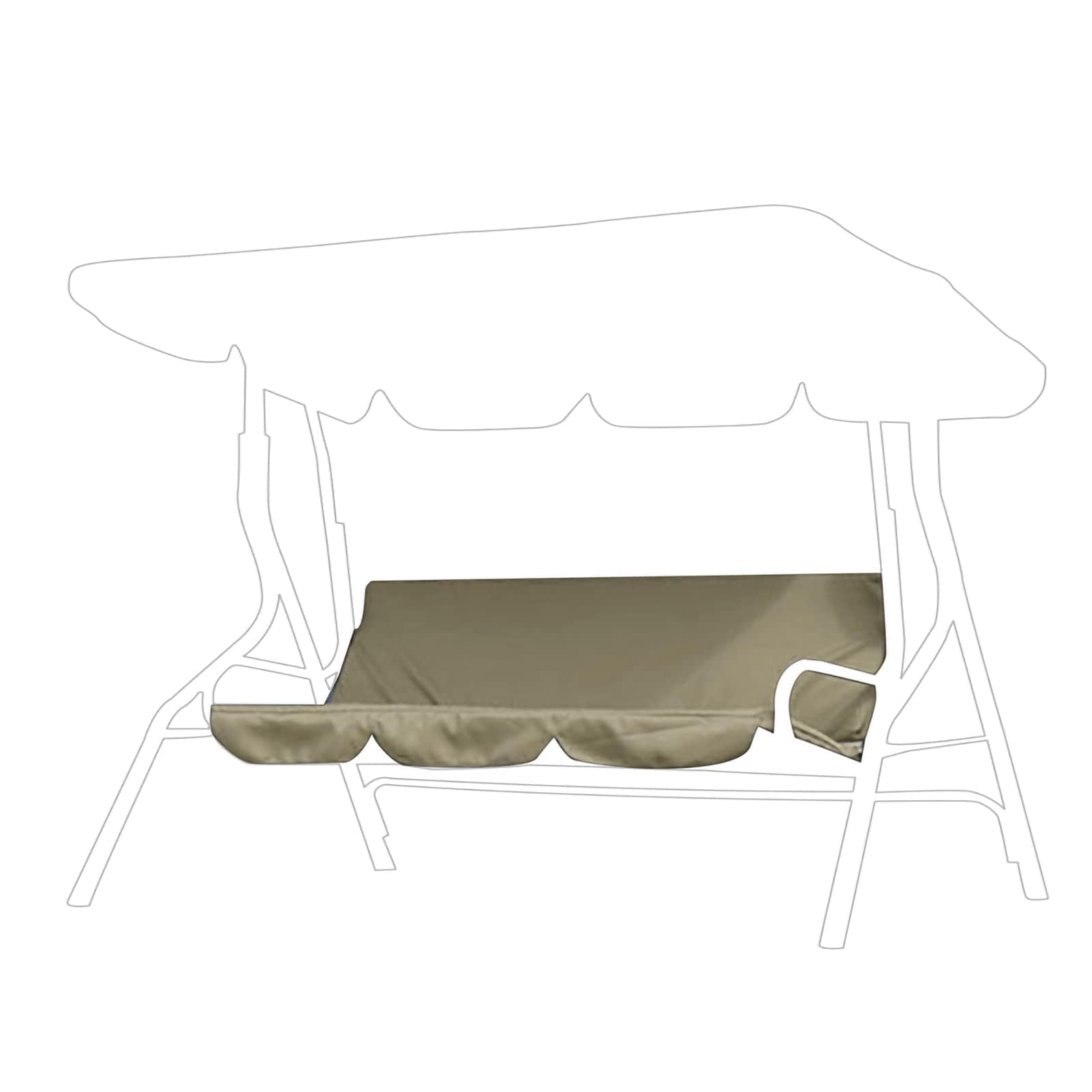 Headerbs Funda de Cojín para Asiento de Columpio, Jardín, Patio, Exterior, Impermeable, Tafetán de Poliéster, Tres Plazas, Silla Columpio, Hamaca, Funda de Cojín 59,1 X 19,7 X 3,9