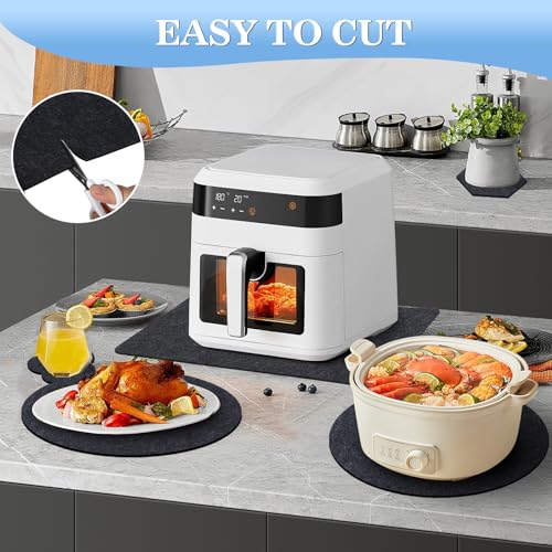 Votoko 3 Stück Hitzebeständige Unterlage für Heißluftfritteuse, 60 X 44cm Feuerfeste Unterlage, Küche Arbeitsplatte Hitzeschutzmatte, Filz Hitzeschutzplatte, Brandschutzdecke, Unterlage Kaffeemaschine