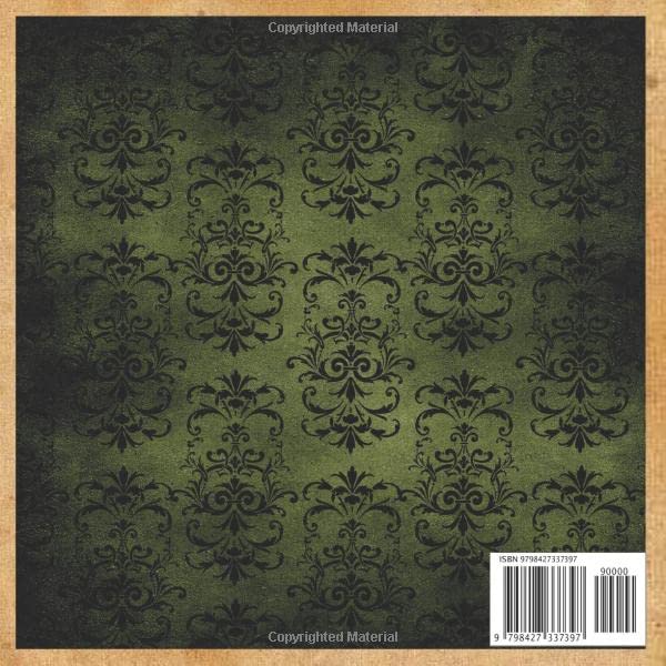 scrapbook paper damask green gothic pattern queen for scrapbooking supplies & DIY material craft junk journal ephemera pack kit 28 patterned crafting ... decorative dark design for handmad art image 3