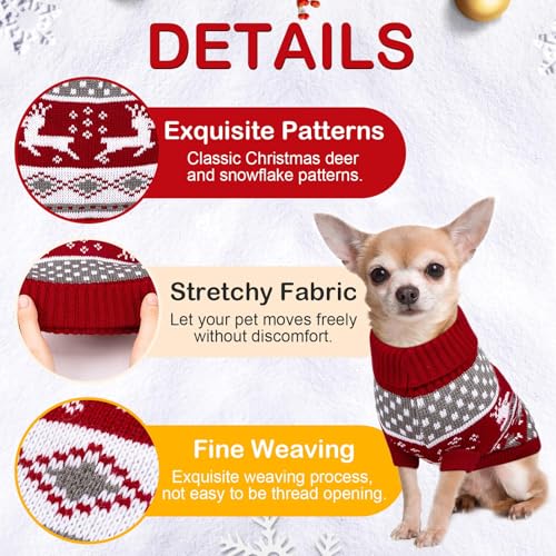 Kiiwah Hundepullover Katzenpullover Weihnachten, Hundepullover Kleine Hunde, Weihnachtspullover Hund, Hundepulli Pullover für Katze Hund Winter Warm (XL)