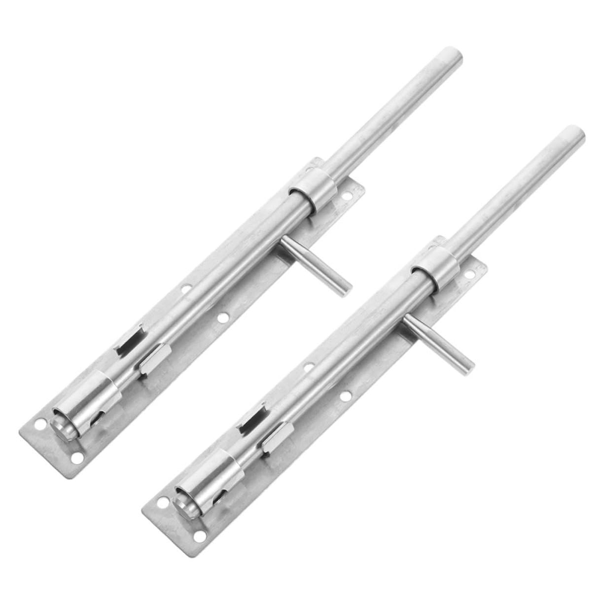 SHINEOFI 5 Set Serratura Scorrimento Acciaio Inossidabile Catenaccio Per Portoni E Cancelli Installazione E Resistente Sicurezza Per Porte Doppie E Singole 2 Pezzi*5