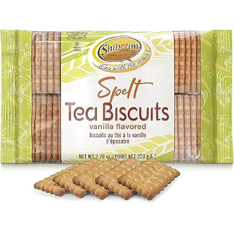 Shibolim Spelt Tea Biscuits (Vanilla Flavor) | 7.76oz Value Size | Wholesome Snacking | Vanilla Tea Cookies | Kosher Cover