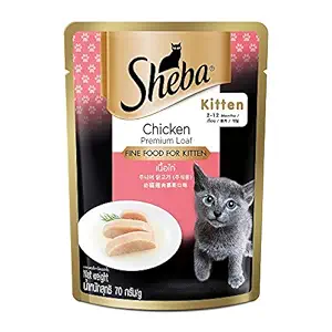 Sheba Chicken Premium Loaf Wet Kitten Food (All Breeds) - 70gm (Pack of 6)