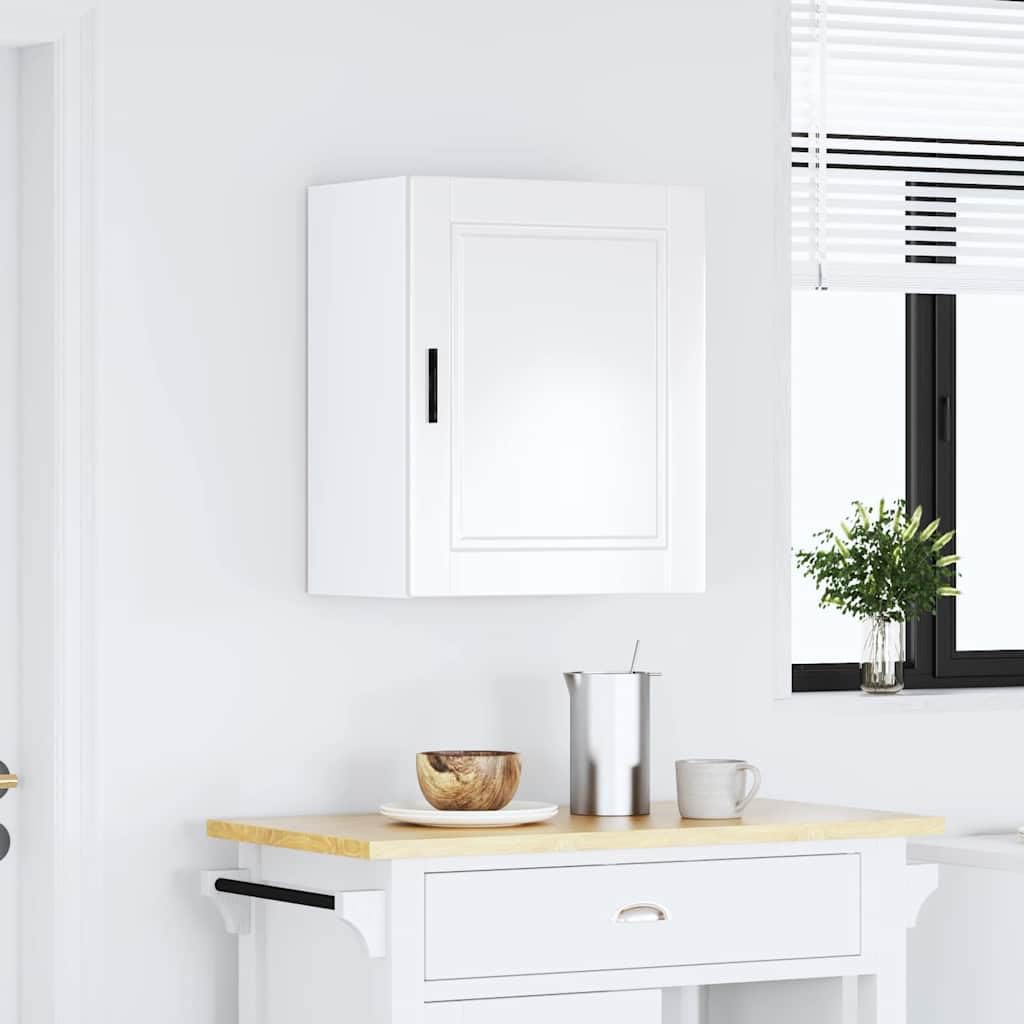 Küchen-Hängeschrank Porto, Hochglanz-Weiß Holzwerkstoff, 50x31x60cm, robuster Wandschrank für Küche, Speisekammer & Lagerung, pflegeleichtes Möbelstück