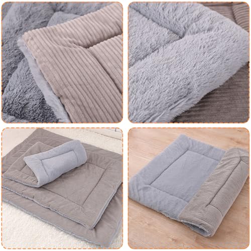 BUKLUKE Hundebett Flauschig, 55 x 75 cm Hundebett Waschbare Hundematte, Hundekissen Flauschig mit rutschfeste Unterseite für Dog Cat Pets, Größe: M (Grau)