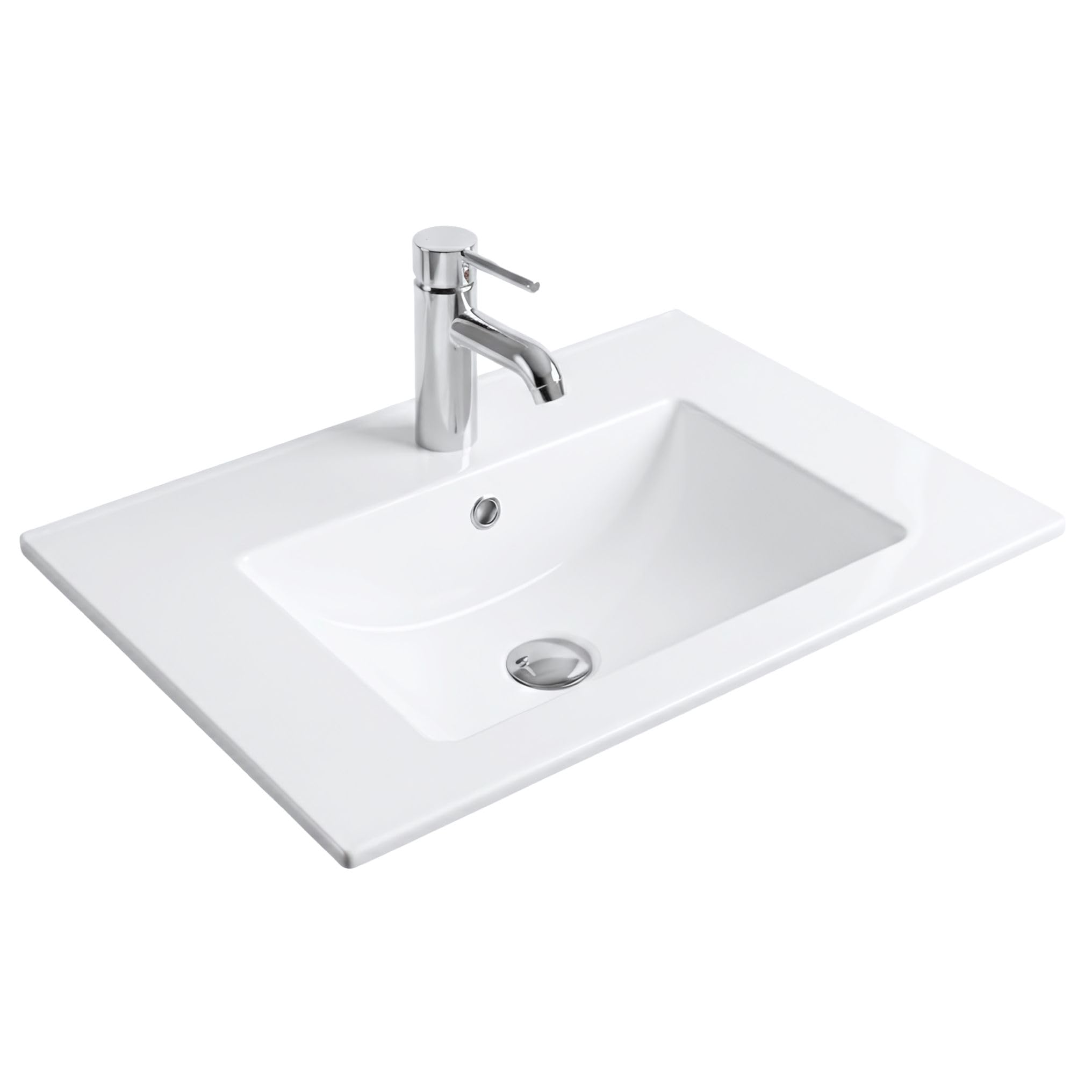 Rea White, White. Bathroom Sink Made Of Ceramic Dafne 75 - Snow White - U0040