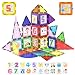 PicassoTiles 42 Piece Magnetic Building Blocks with 32pc Tiles and 10pc Click-in Educational Graphic Arts Magnet Construction Toy Set STEM Learning Playset Child Brain Development Stacking Playboard