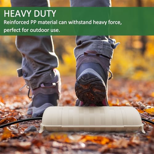 Image of Flemoon Outdoor Extension Cord Safety Cover, IP44 Waterproof Electrical Box | Waterproof Protector Seal, Weatherproof Electrical Connection Box for Outlets, Plugs, Sockets, Holiday Decorations, Almond