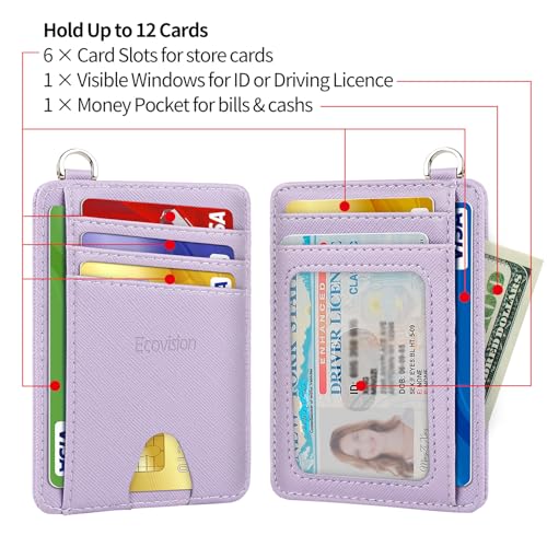 Image of Slim Minimalist Front Pocket Wallet, RFID Blocking Credit Card Holder Wallet with Detachable D-Shackle for Men Women