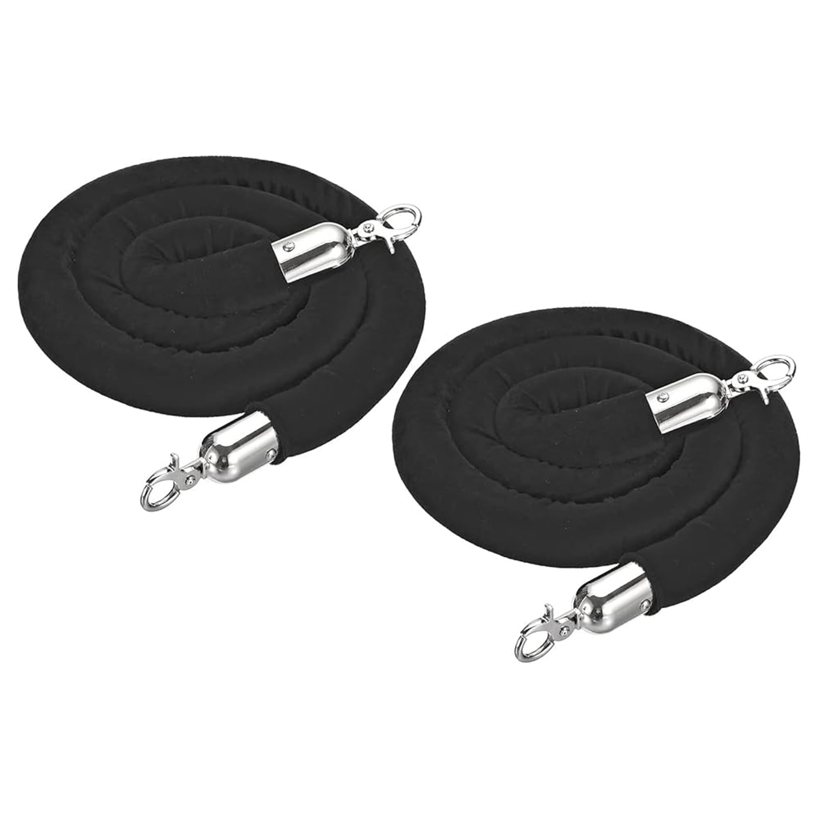 Aioneer 6Ft Velvet Rope With Silver Hooks, Premium Safety Crowd Control Barrier, Stanchion Queue Divider For Hotels, Events, And Exhibitions, 4-Pack, Elegant Visitor Guidance-2 Pack-5ft/155cm