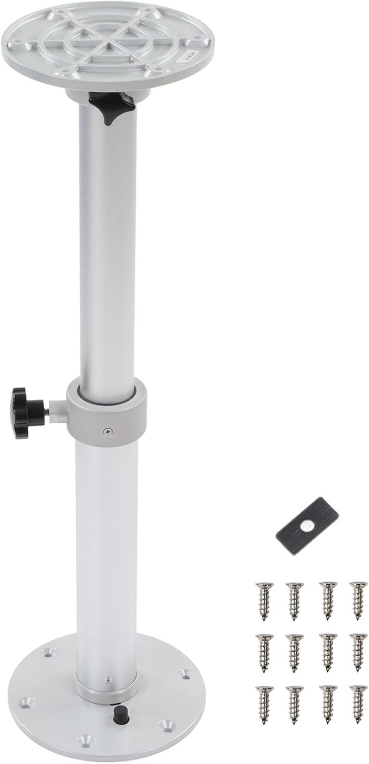 Gresonic Gambe da tavolo per camper, 460-700 mm, in lega di alluminio regolabile in altezza, girevole a 360°, per camper, barca, yacht, camper.