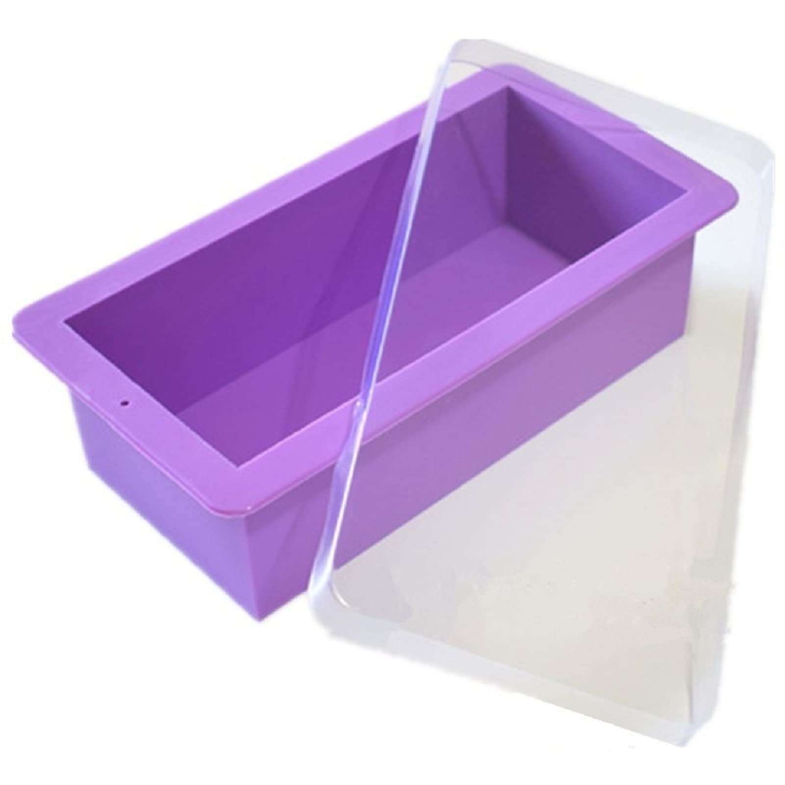 CAREG Sapone in silicone quadrato rettangolo Fai da te Stampo artigianale sapone che fa forma al cioccolato toast pagnotta pane mousse torta cottura stampo con coperchio