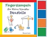  Fingerstempeln f. kl. Künstler-Baustelle-Set: Auf der Baustelle. Mit vier Fingerstempelfarben