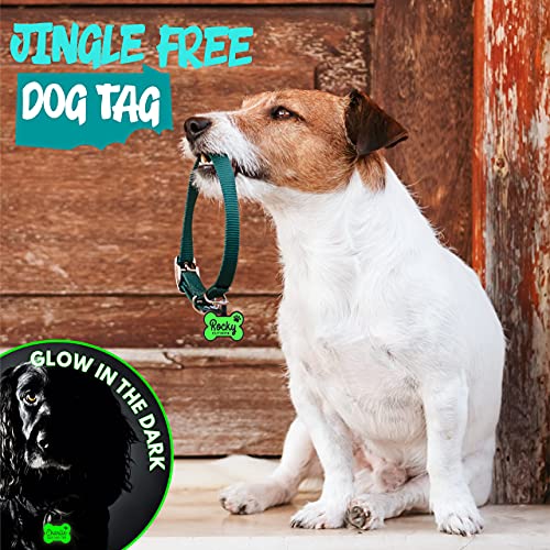 Silent & Double Sided, Deep Engraved Dog Tags Personalized, Rich Customization, Glow In The Dark Durable Silicone Pet Id Tag, Never Fades, 8 Colors & Fonts, 25 Icons, Bone Shaped #TOP6