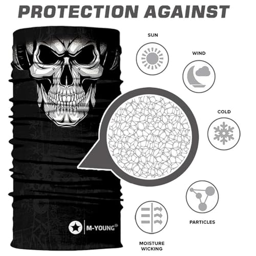 Image of Skull Face Mask Bandanas, Neck Gaiter, Headwear, Magic Scarf, Headband for dust Sun Wind