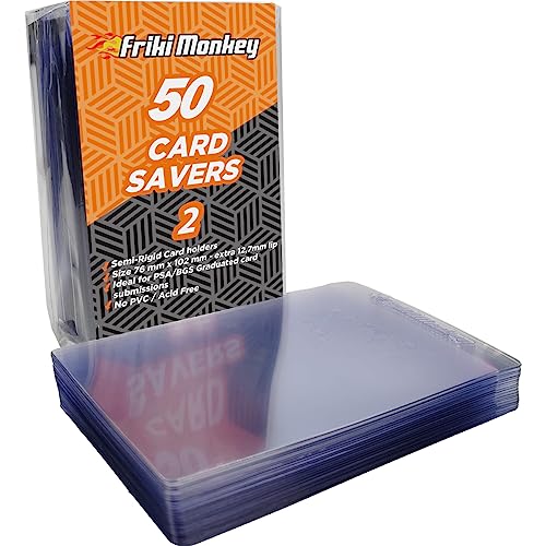 Ya en mundofriki.es: Card Saver 2 pack de 50, Fundas de Cartas para graduar PSA, Card Holder de 76 x 102mm, Fundas protectores de Cartas, cartas Magic, cromos NBA, protección de cartas para coleccionar.