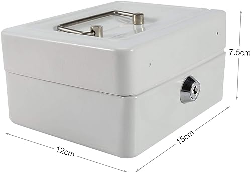 Miniatura 2 de Mini caja para el hogar, 1 unidad, portátil, de acero, con cerradura para dinero en efectivo, tipo cerradura de llave, caja de seguridad para el