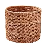 NESTINGHO Cesta Redonda de Almacenamiento para Pan y Frutas Imitación Ratán Resistente Cesta Versátil para Hogar y Oficina Diseño Natural y Decorativo Pequeño para Mesa